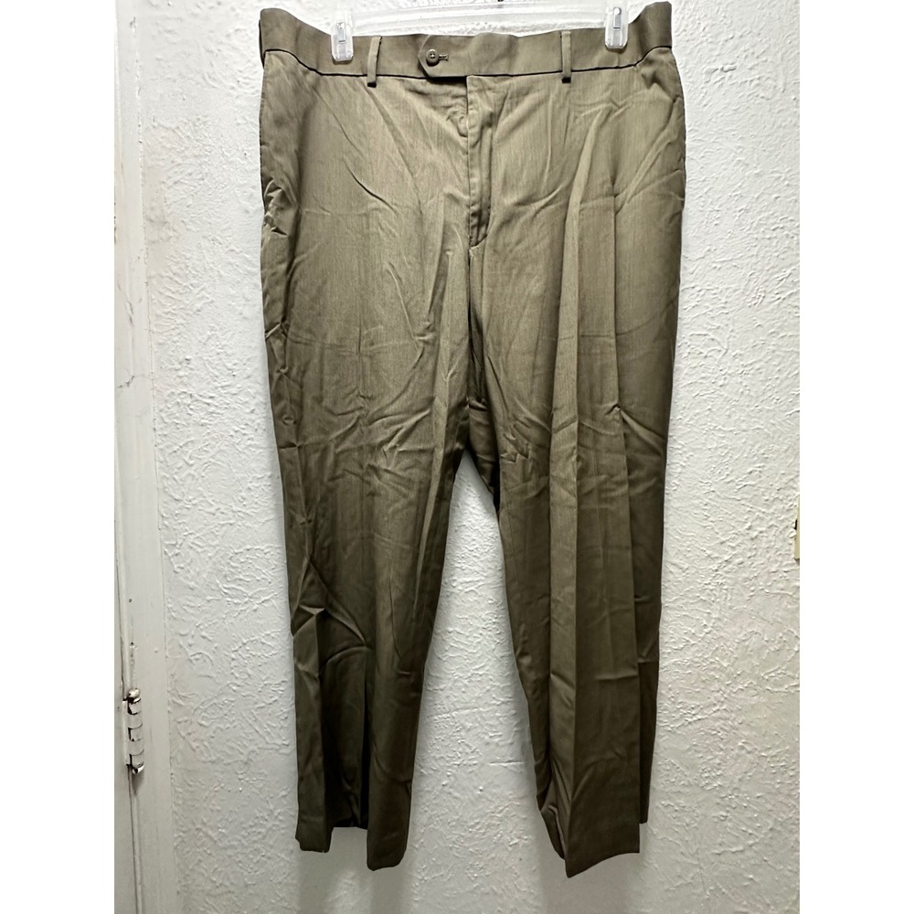 Stafford Classic Fit Men's Dress Pants Khaki Tan Travel Suit Trousers 40x29